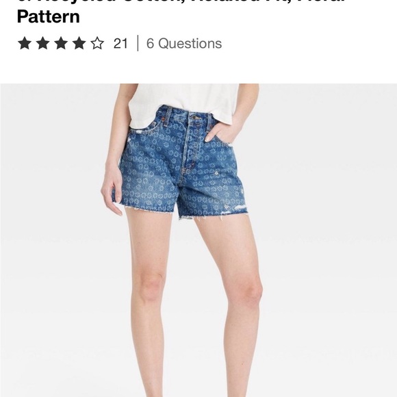 Universal Thread Floral Patterned Jean Shorts - Picture 5 of 5